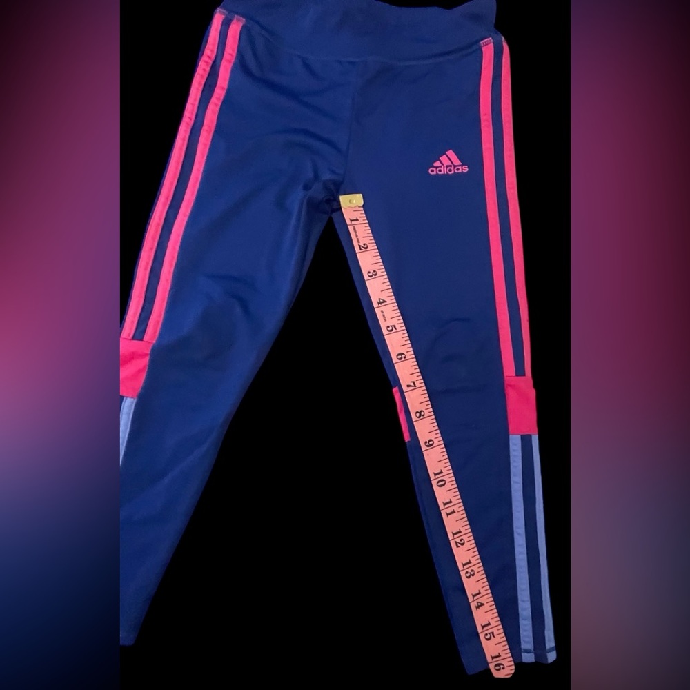 Adidas Blue and Pink Athletic Leggings - Picture 6 of 10
